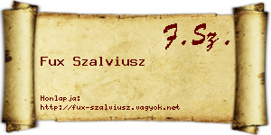 Fux Szalviusz névjegykártya